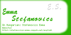 emma stefanovics business card